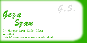 geza szam business card