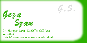 geza szam business card